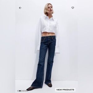 BNWT H&M Flared Low Jeans Dark Blue Denim